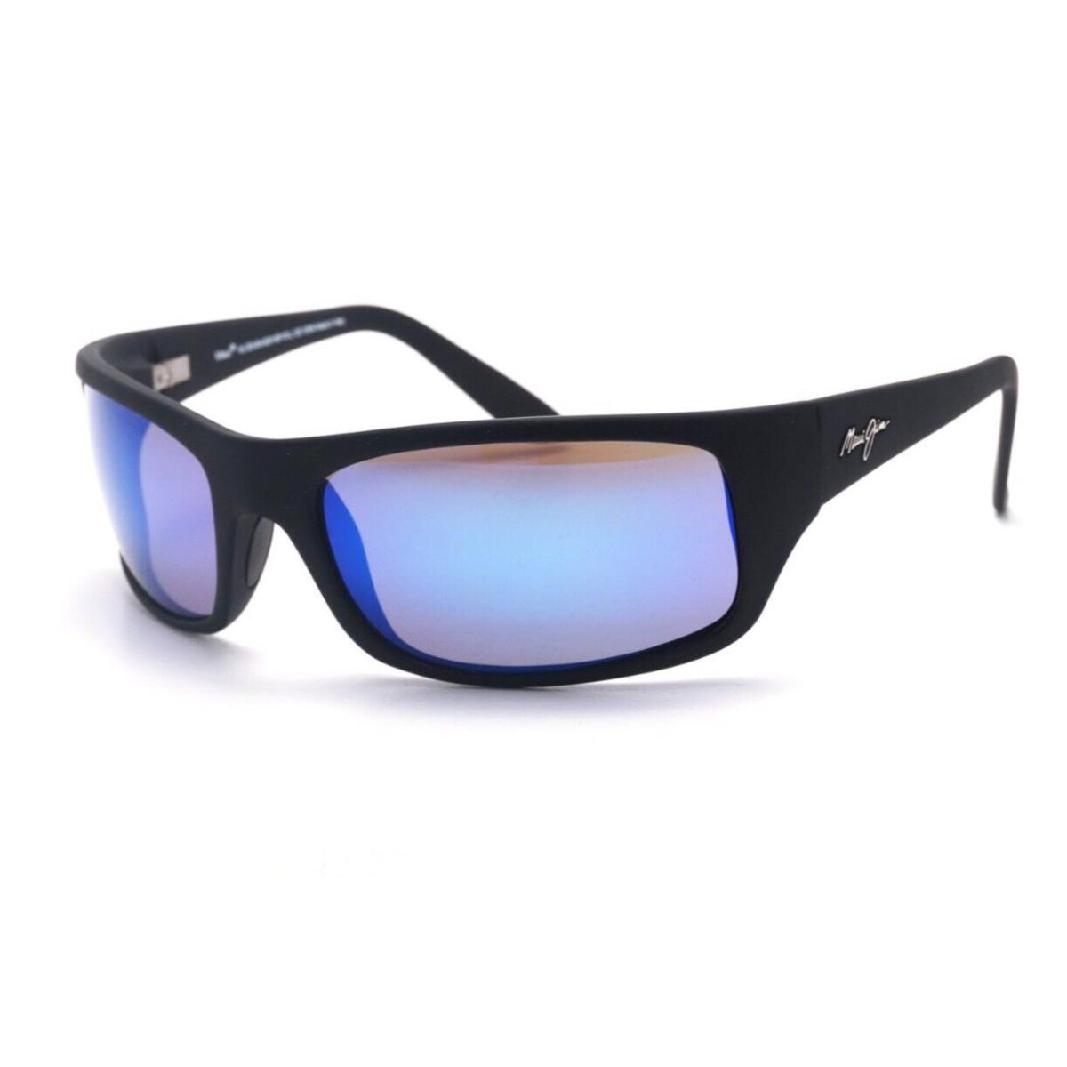 Maui Jim Peahi B202-2M Black Matte Rubber Frame / Blue Hawaii Sunglasses