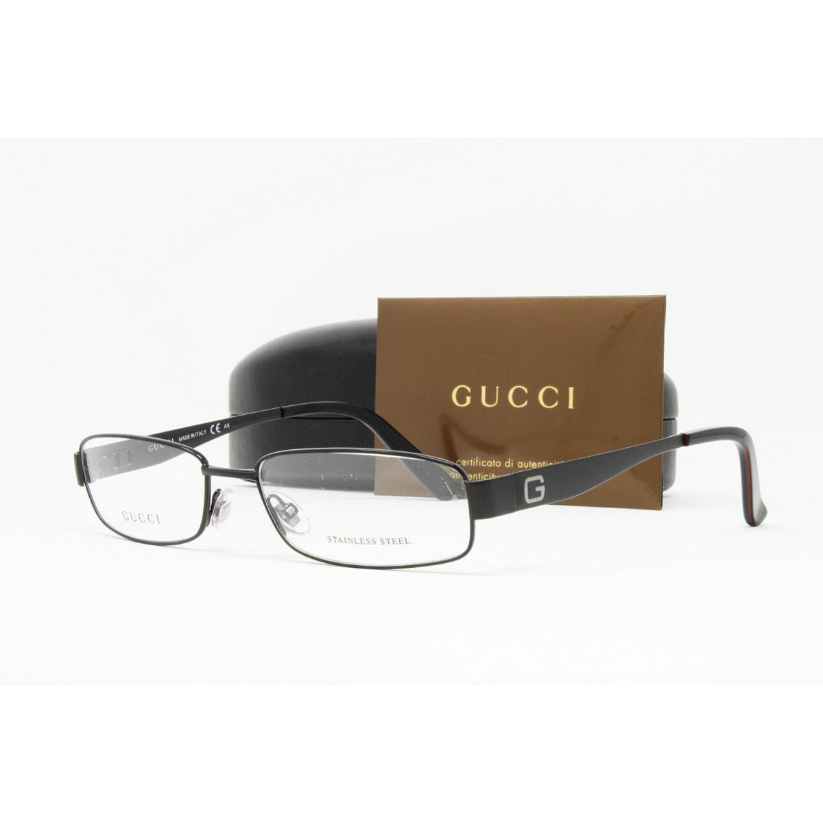 Gucci GG1939 Mer Matte Black Rectangular Eyeglasses Size 54 with Hard Case