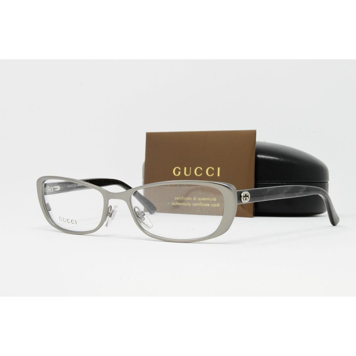 Gucci GG2883-SBM Women`s Cat Eye Eyeglasses Satin Ruthenium 52mm