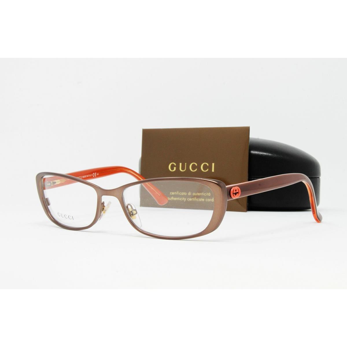 Gucci GG2883-RWW Women`s Cat Eye Eyeglasses Brown Coral Size 52mm