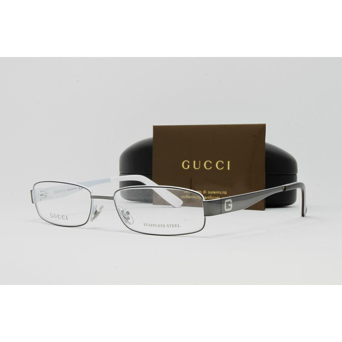 Gucci GG1939-MET Women`s Eyeglasses Dark Ruthenium White 52mm
