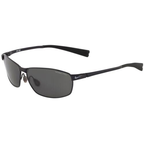 Nike Tour-EV0744-001 Mens Oval Designer Sunglasses in Shiny Black/dark Grey 62mm - Frame: Black, Lens: Black