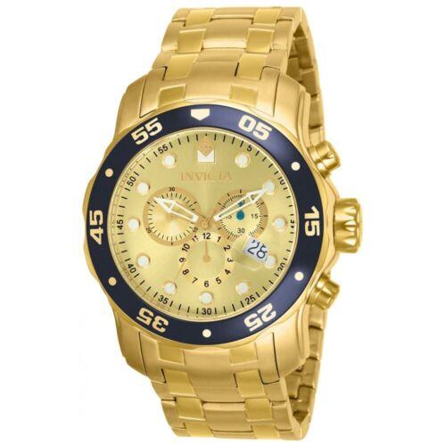Invicta 80068 Men`s Pro Diver Gold Plated Steel Chronograph Watch
