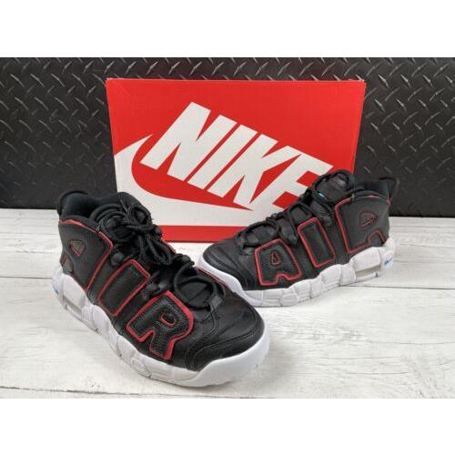 Nike Air More Uptempo Black Red Bred GS Shoes DJ4610-001 Size 6.5Y Wmns 8