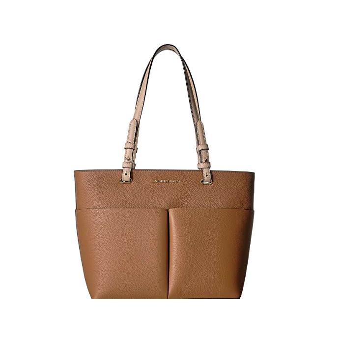 Michael Kors Bedford Women`s Medium Top Zip Pocket Tote Bag Acorn - Brown Exterior