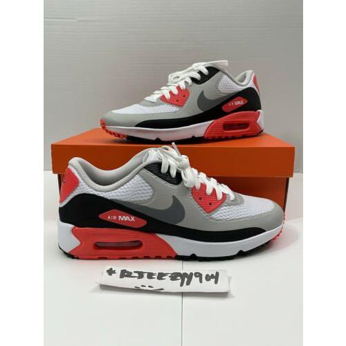 DS Nike Air Max 90 G Golf Shoes CU9978-103 White Black Cool Grey Radiant Red