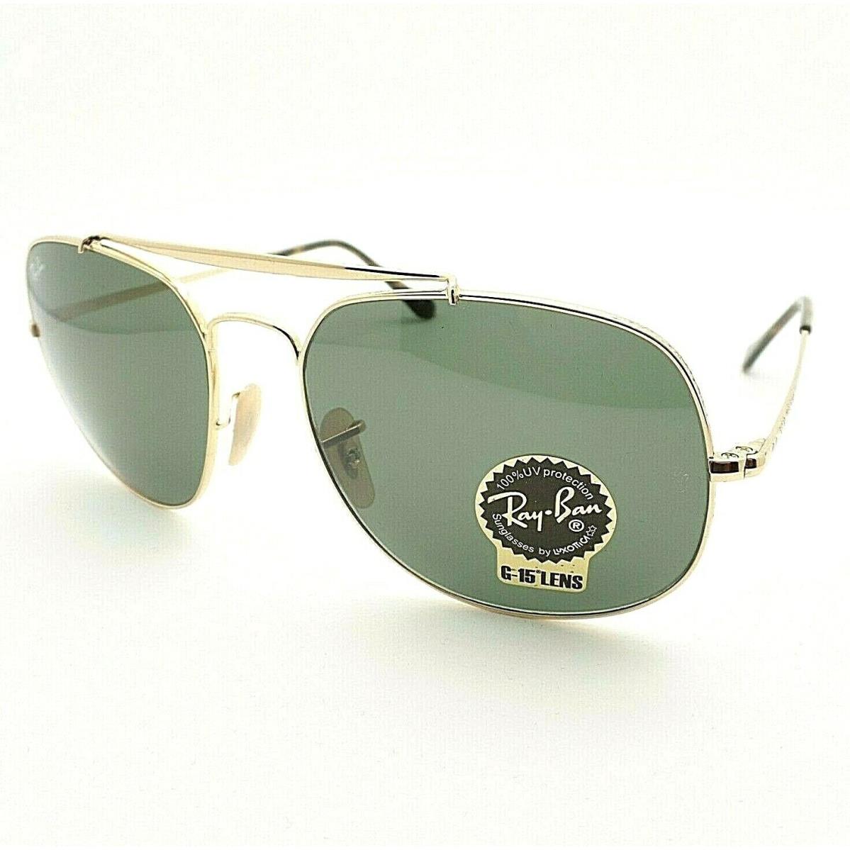 Ray Ban 3561 001 Gold G15 Green 57mm Sunglasses