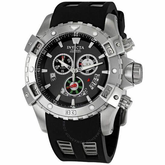 Invicta Men`s Specialty Black Dial Black Silicone Strap Watch IN6322 / 6322