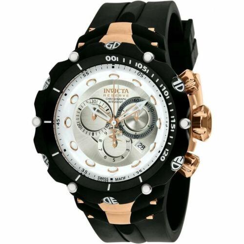 Invicta Men`s Venom Silver Dial Black Rubber Strap Watch IN1526 / 1526