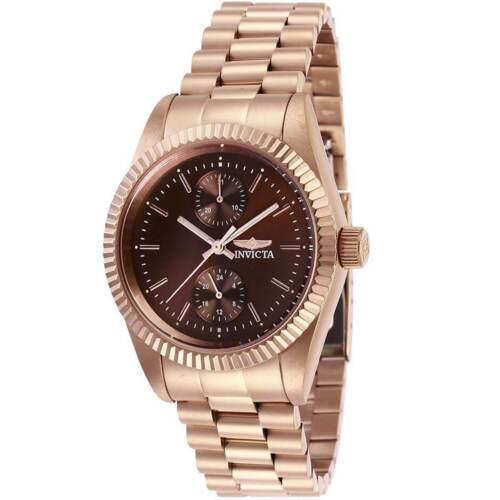 Invicta Women`s Watch Specialty Quartz Brown Dial Rose Gold Bracelet 29449 - Brown Dial, Rose Band