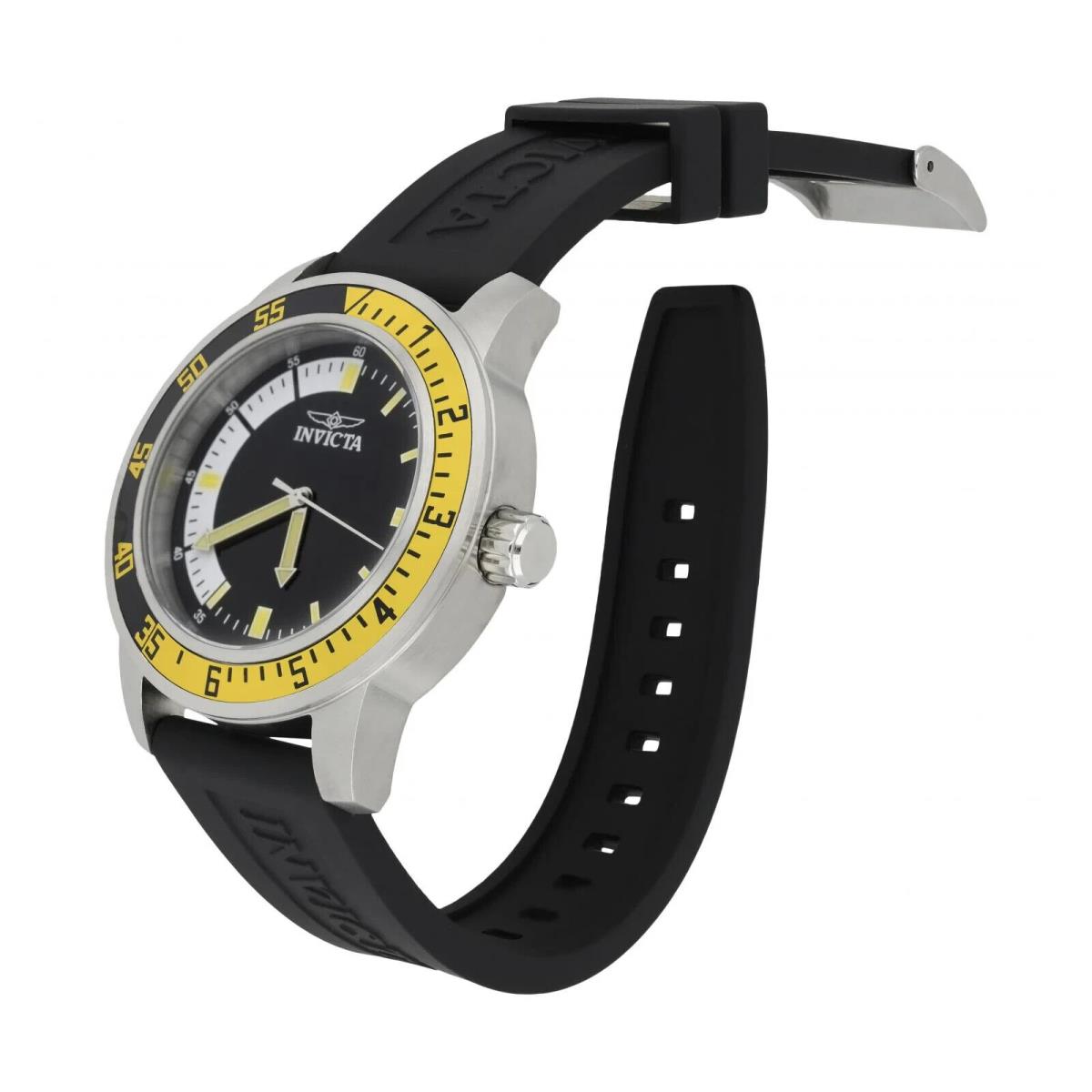 Invicta Mens Specialty 45MM Stainless Steel Case Black/yellow Tone 100M WR Watch