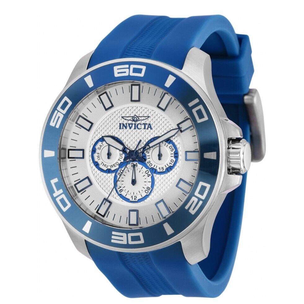 Invicta Pro Diver Men`s 50mm White Dial Electric Blue Multifunction Watch 36610