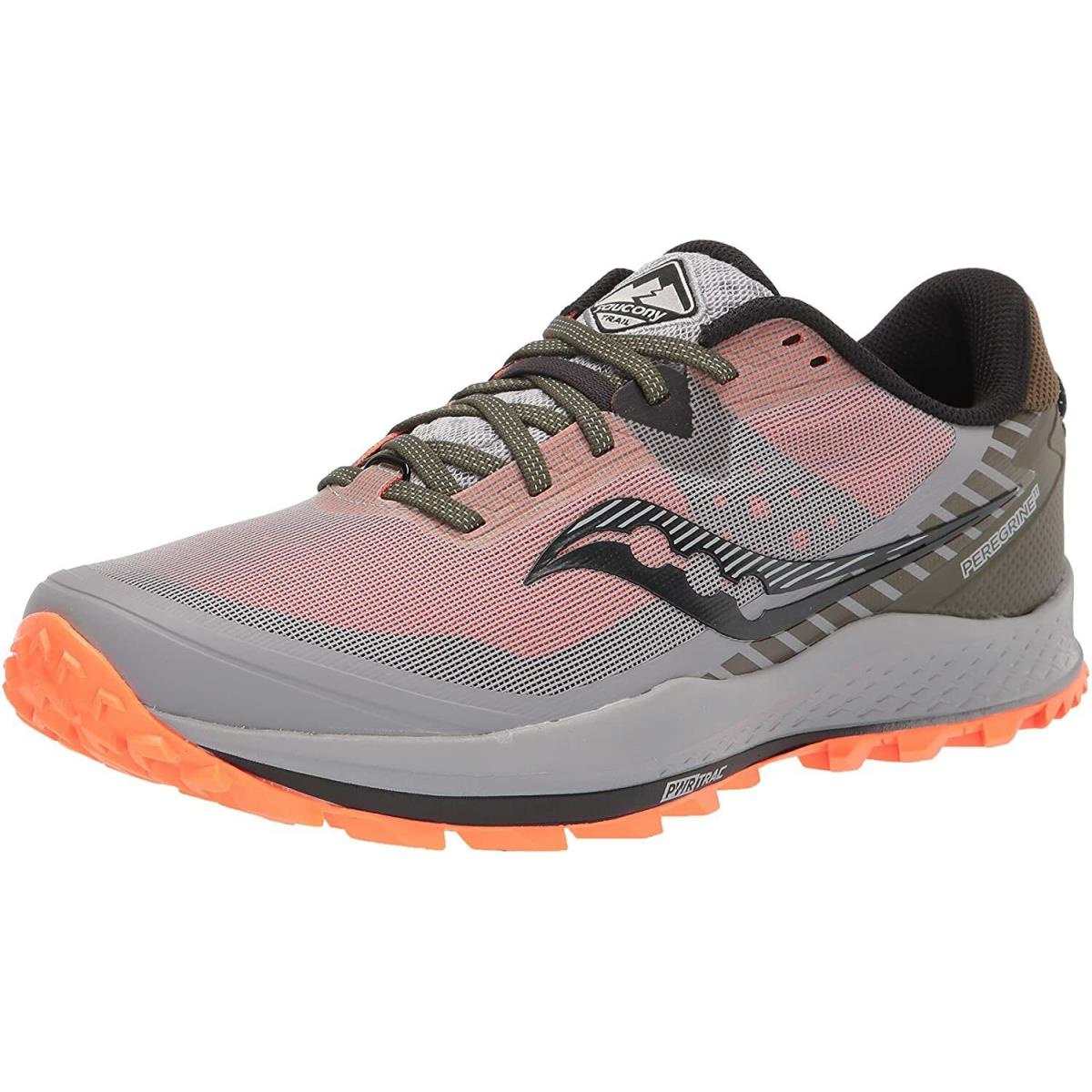 Saucony Men`s Peregrine 11 Trail Running Shoe - Gravel/Black