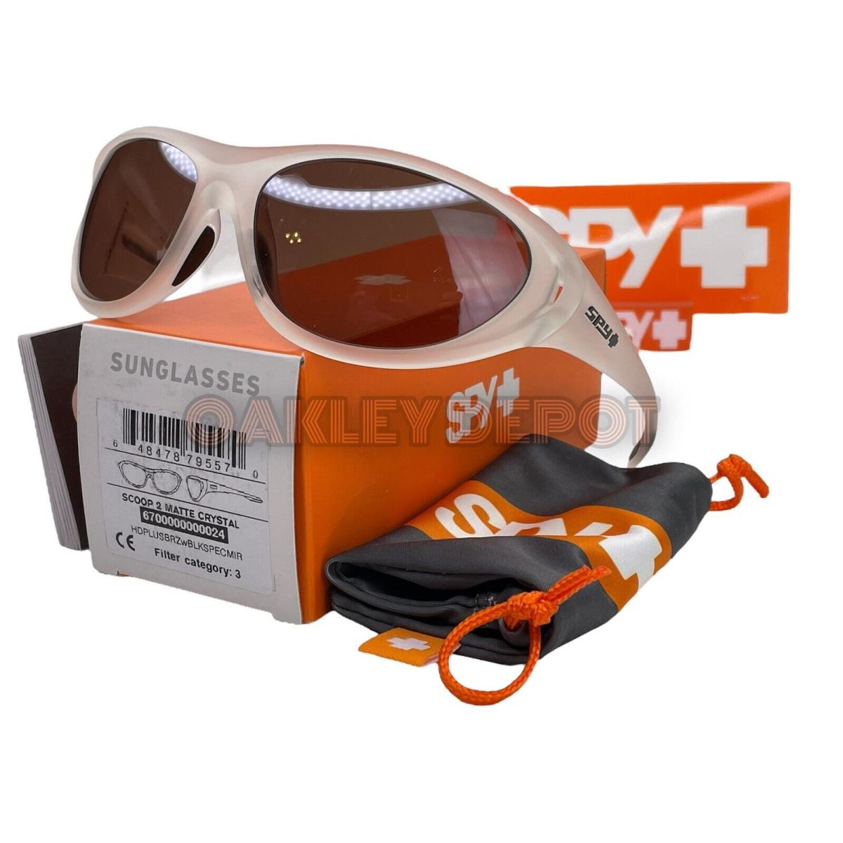 Spy Optic Scoop 2 Matte Clear/brown/black Spectra Sunglasses 6700000000024 - Frame: MATTE CLEAR, Lens: Brown