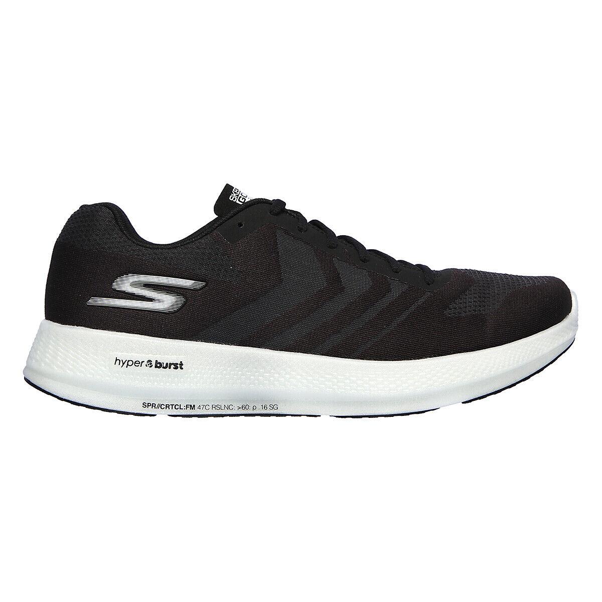 Men`s Skechers Go Run Razor Plus Black White Running Shoe Sizes 8-12