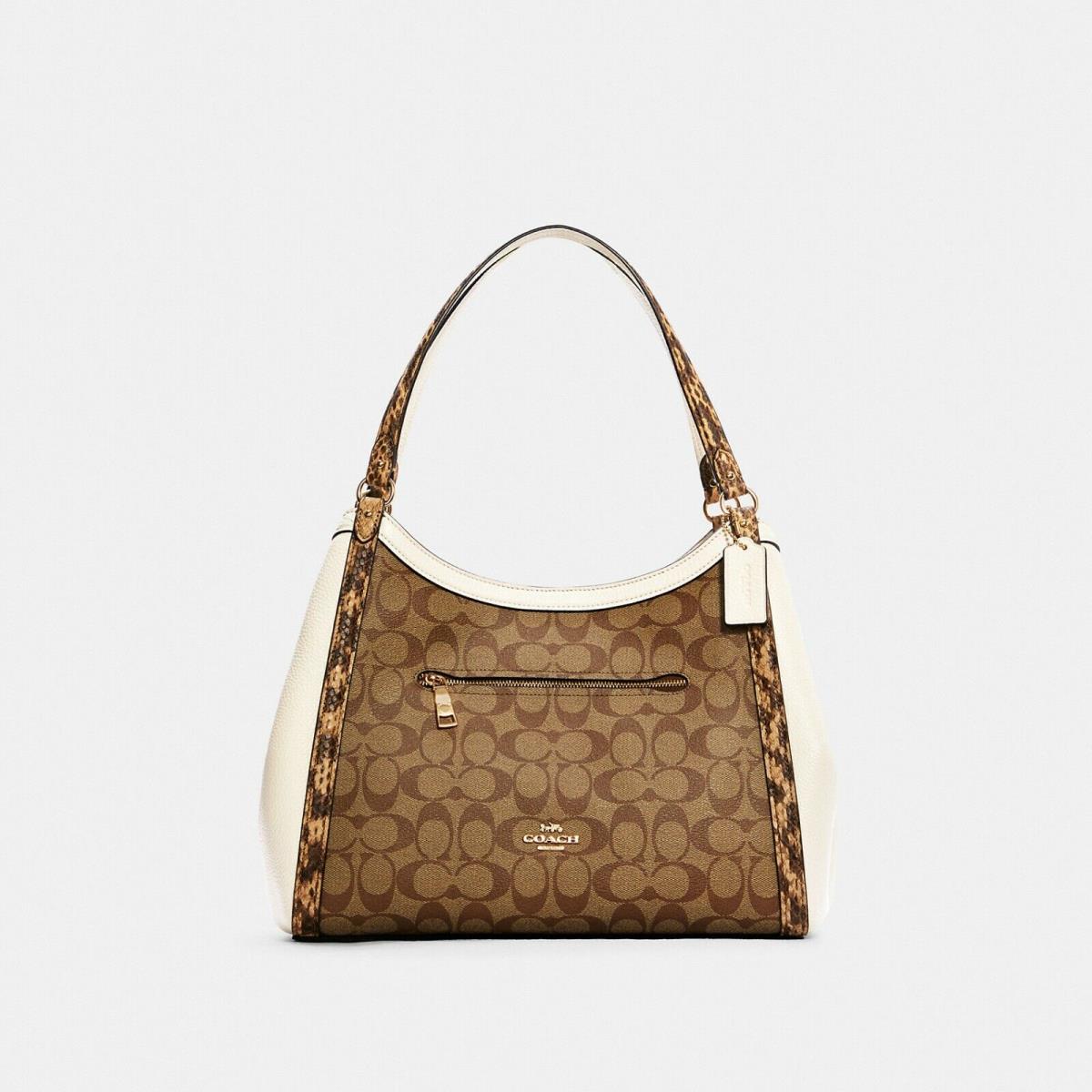 Coach Kristy Shoulder Bag In Colorblock/blocked Signature Canvas C7332 Gold/Khaki Chalk Multi