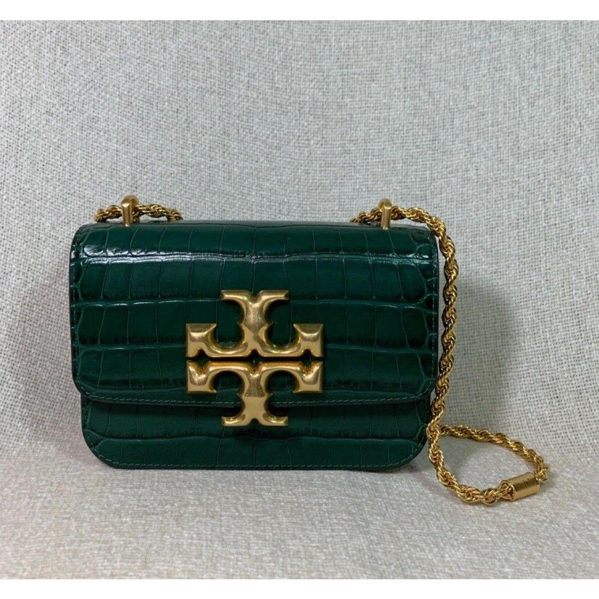 Tory Burch Malachite Croc Eleanor Small Convertible Shoulder Bag