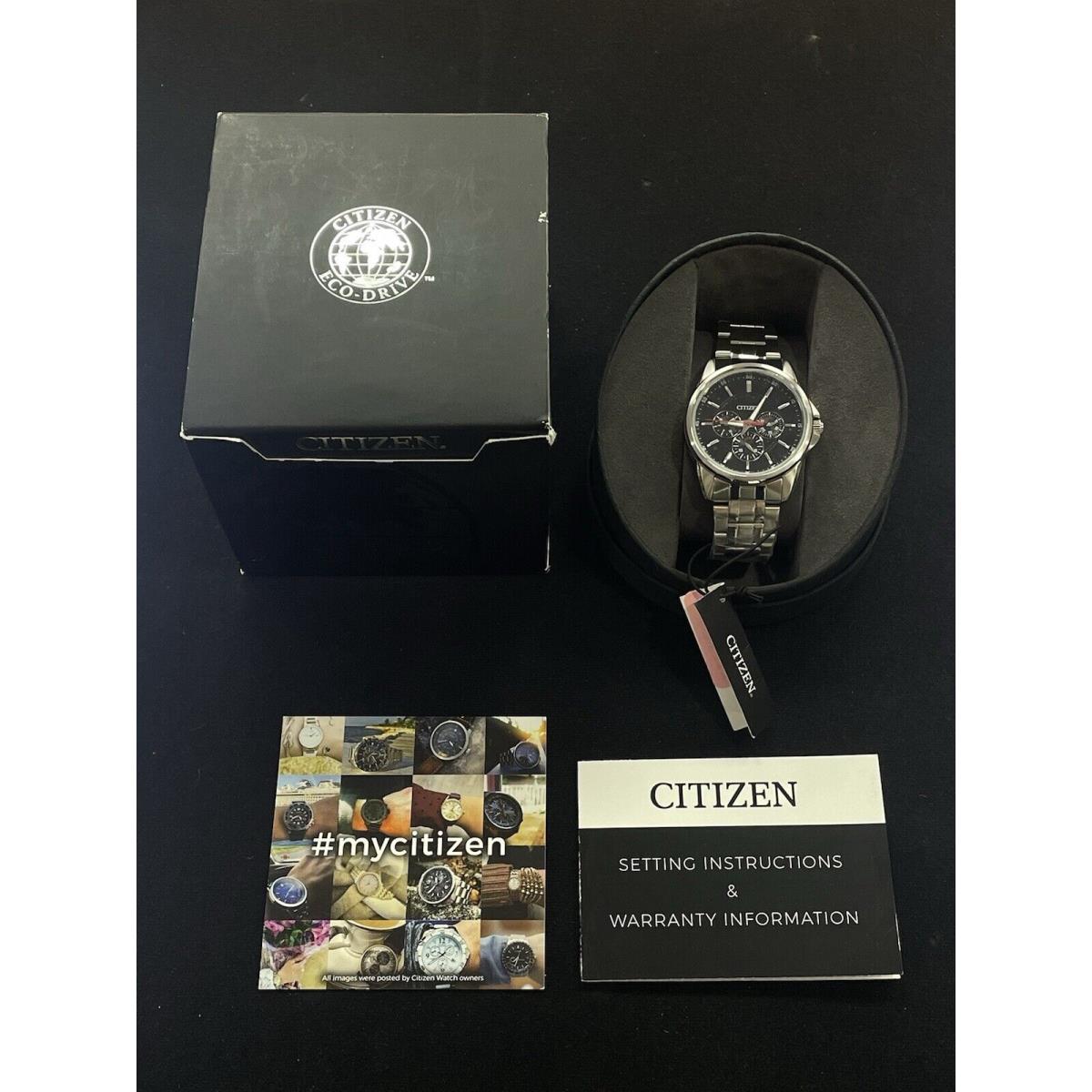 Citizen AG8340-58E Black Dial Stainless Steel 42mm Quartz Watch