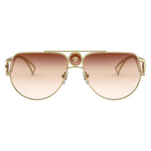 Versace VE2225 Sunglasses Men Gold Pilot 60mm | 053505087519 - Versace ...
