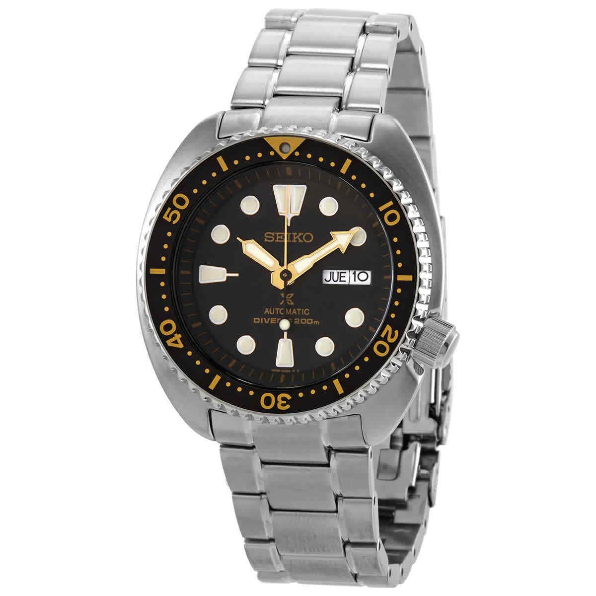 Seiko Prospex Men`s Black Watch - SRPE91K1 - Dial: Black, Band: Silver, Bezel: Black