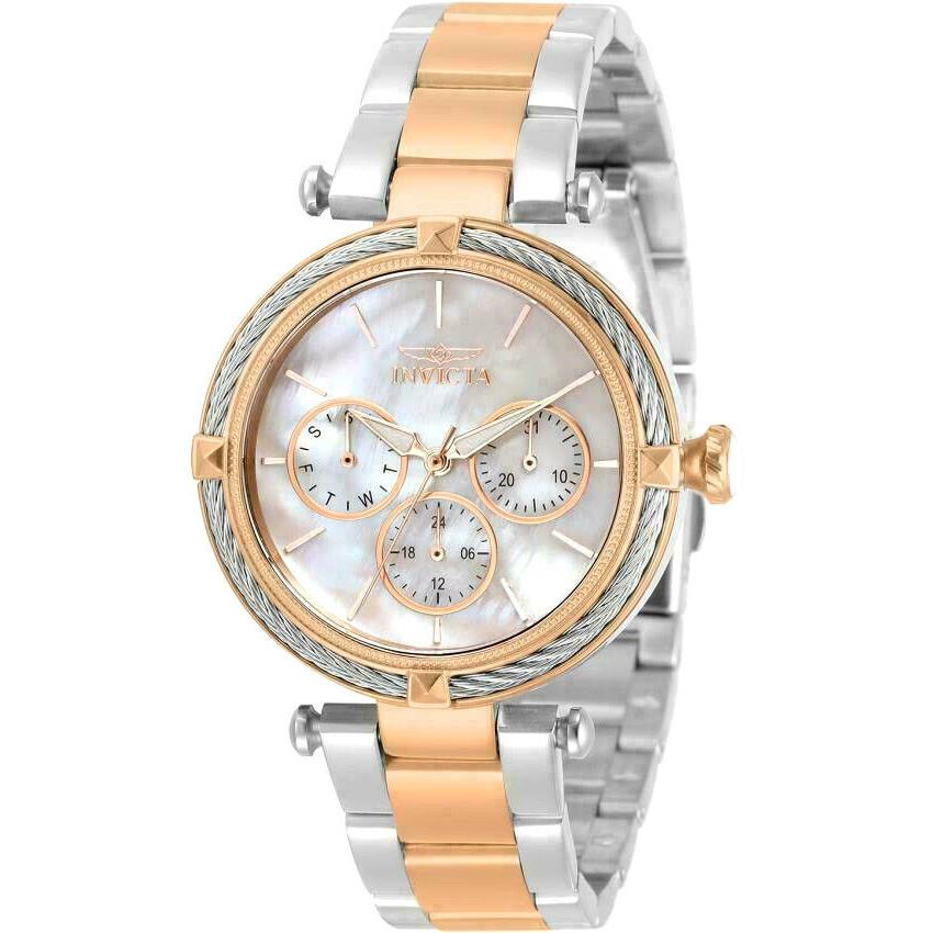 Invicta 30648 Bolt Rose Gold Silver Tone Mother-of-pearl Dial Womens Watch