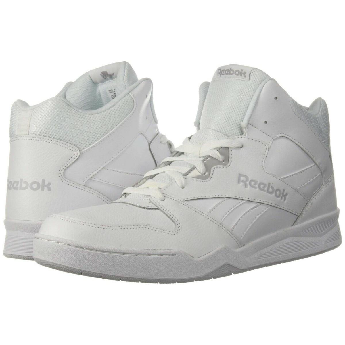 Reebok Men`s High-top Basketball Leather Shoes Motion Control Rubber Outsole White