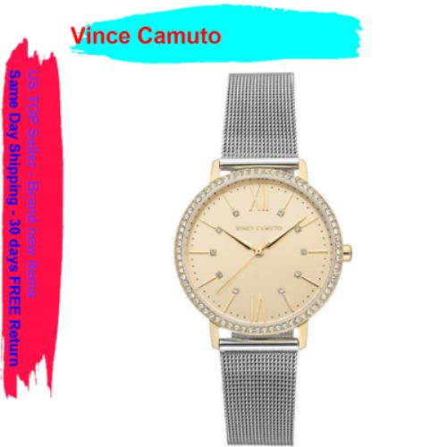 Vince Camuto VC/5351CHTT Ladies Crystal Accented Gold Tone Silver Watch