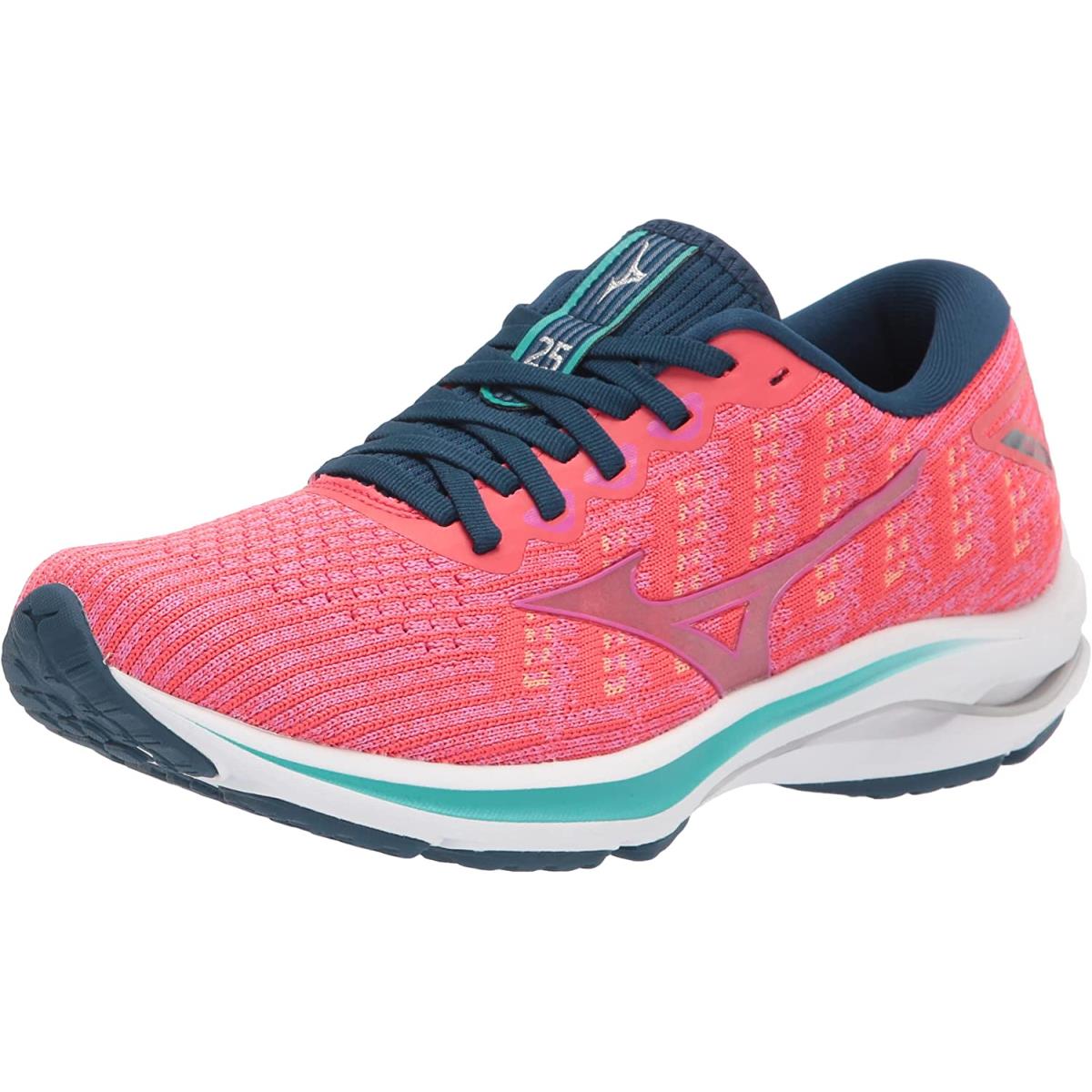 Mizuno Women`s Wave Rider 25 Running Shoe Cayenne-phlox Pink