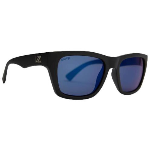 Von Zipper Mode Sunglasses - Black Satin / Blue Flash Polarized