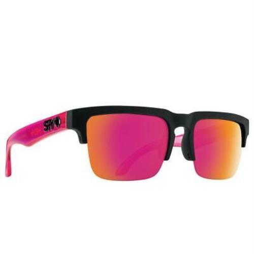 Spy Optic Helm 50/50 Sunglasses Soft Matte Black Translucent Pink