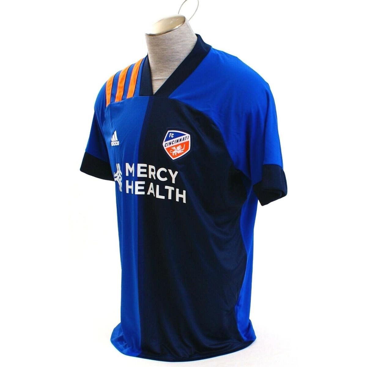 Adidas Mls Blue FC Cincinnati Aeroready Short Sleeve Jersey Men`s