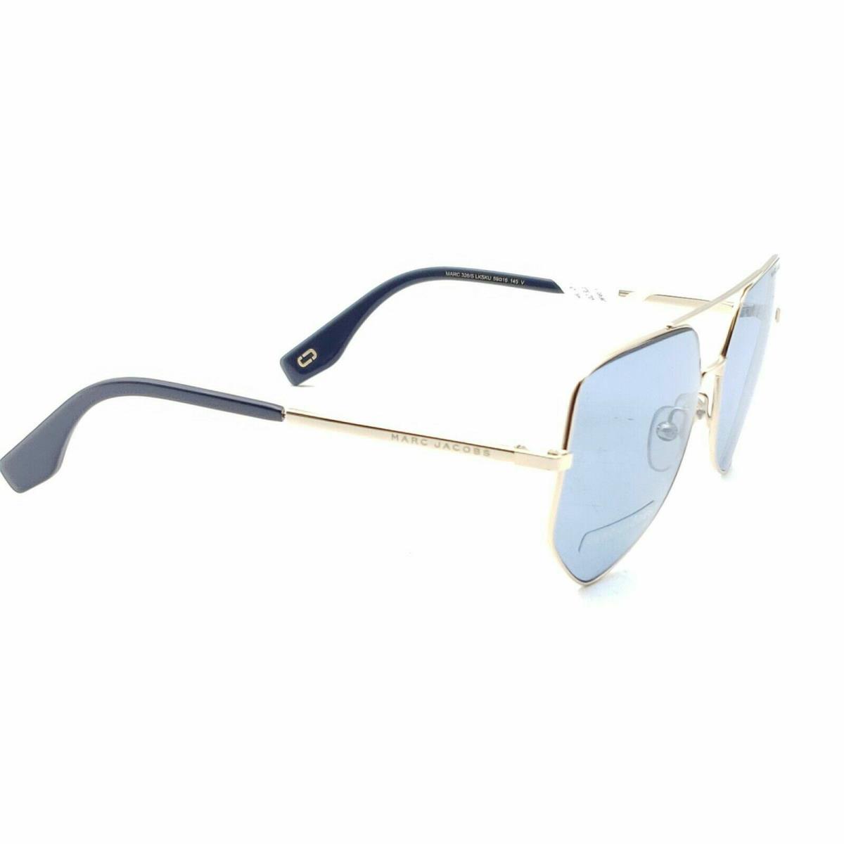 Women`s Marc Jacobs 59Mm Navigator Sunglasses - Gold/ Blue