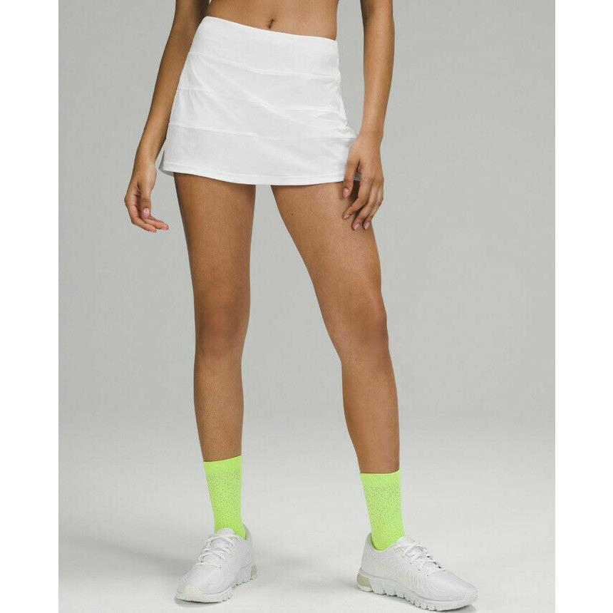 Lululemon Pace Rival Skirt Tall -white Size 2 Tennis Golf