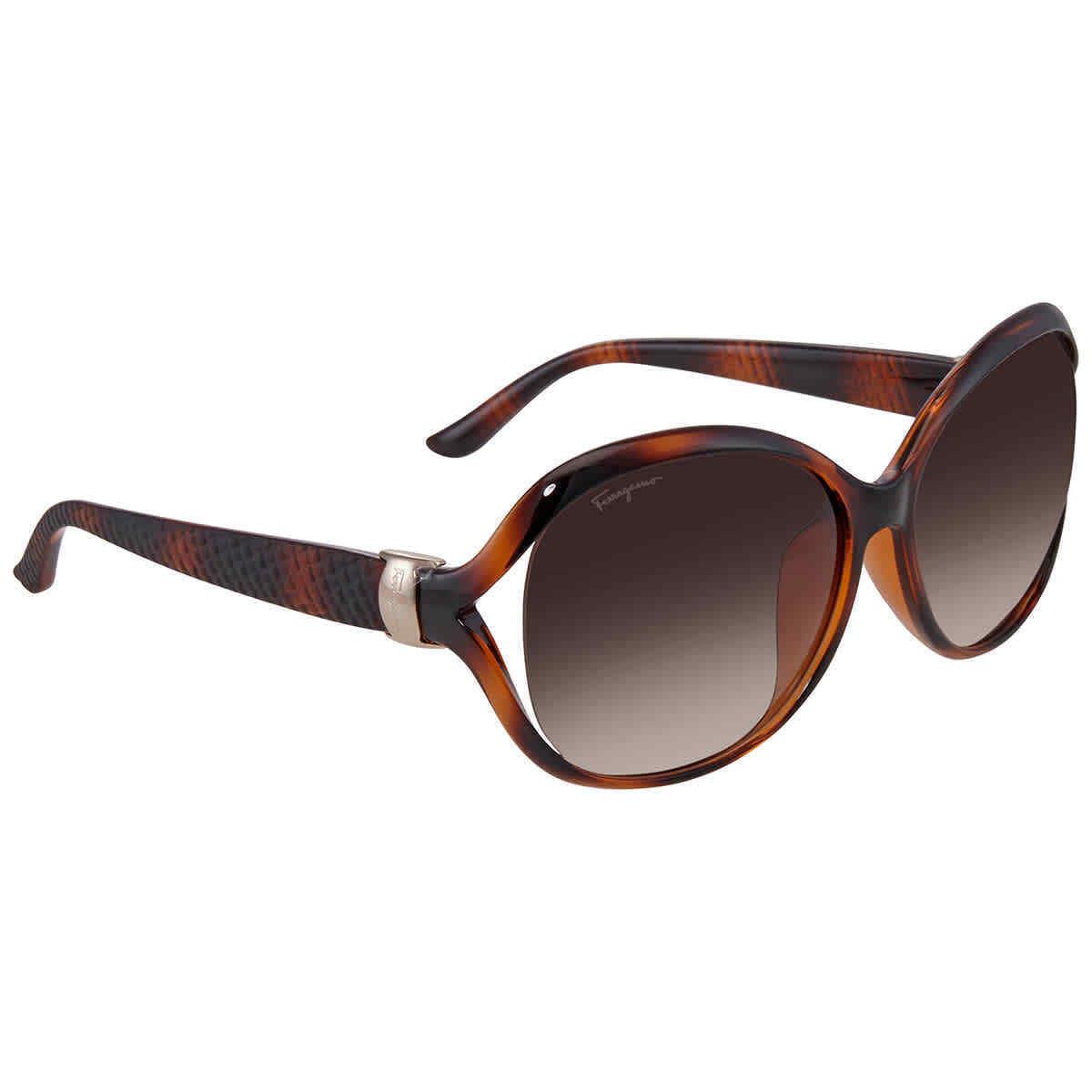 Salvatore Ferragamo Brown Gradient Oval Sunglasses SF770SA 214 61 SF770SA 214 61