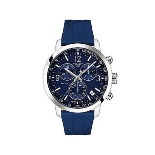 Tissot Men`s Prc 200 Gent Chr Qua Stainless Steel Swiss Quartz Rubber Strap