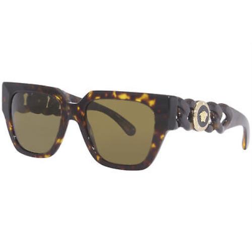 Versace 4409 108/73 Sunglasses Women`s Havana/brown Lenses Fashion Square 53mm
