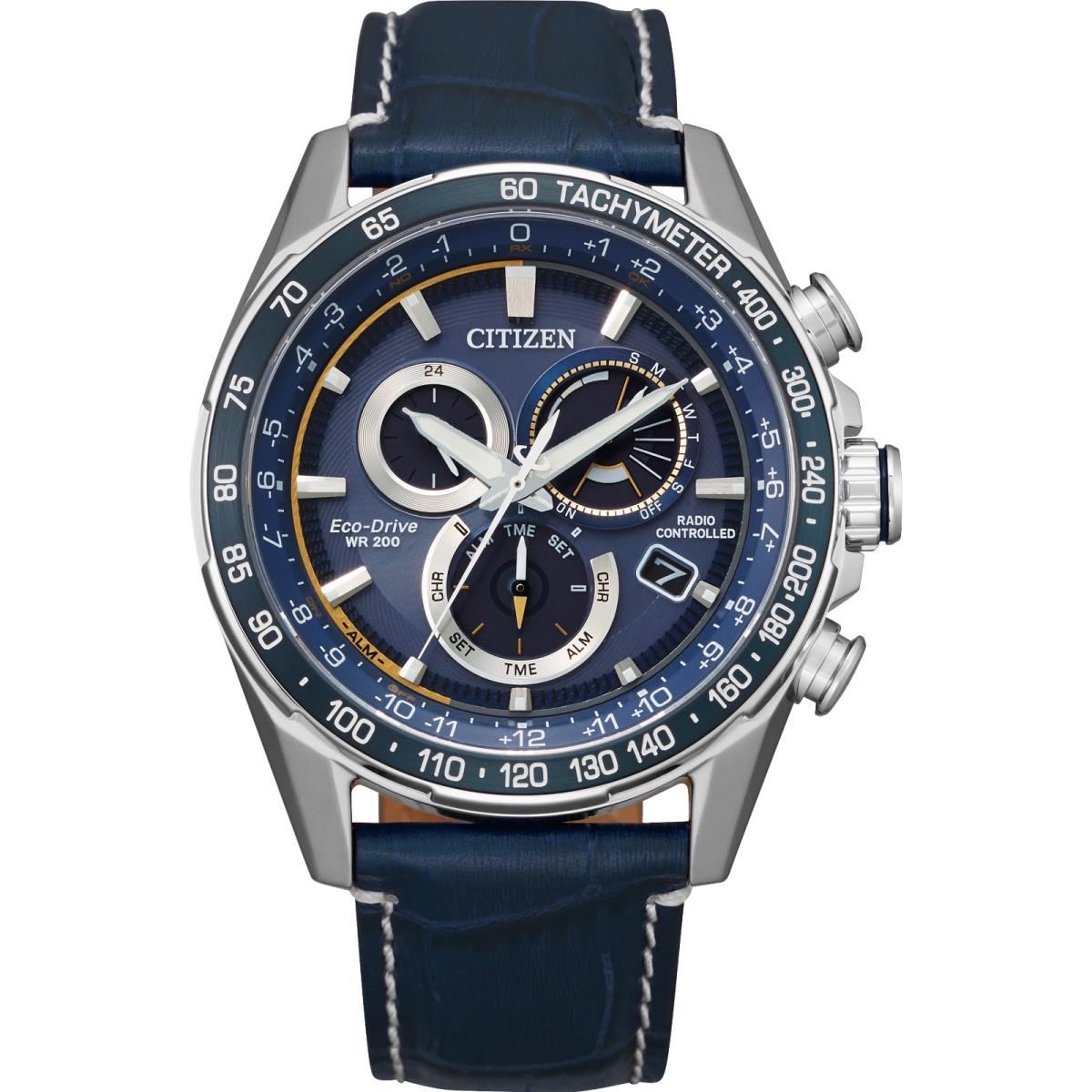 Citizen Pcat CB5918-02L Chronograph Eco-drive Men`s Watch Sapphire Leather Band