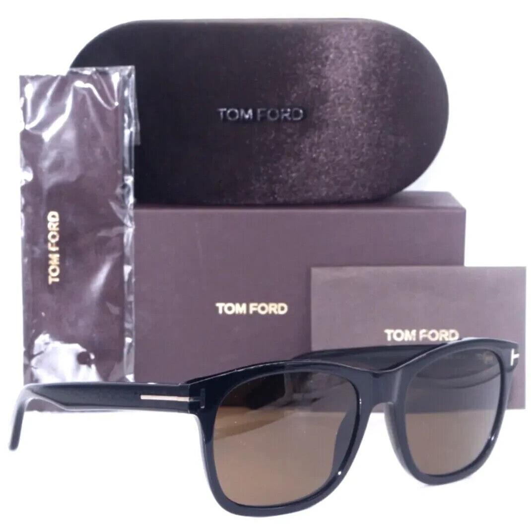 Tom Ford ERIC-02 TF595-F 01J Black W/brown Lens Sunglasses 55-19