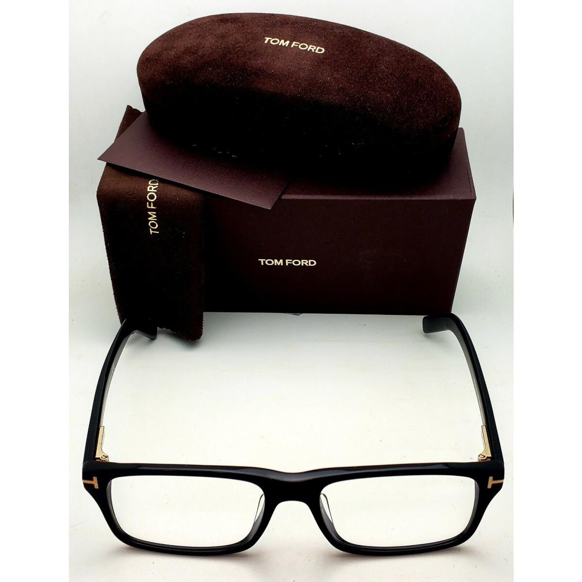 Tom Ford Eyeglasses TF 5663-F-B 001 55-17 Shiny Black Gold Plastic Frames - Tom  Ford eyeglasses - 077226780252 | Fash Brands