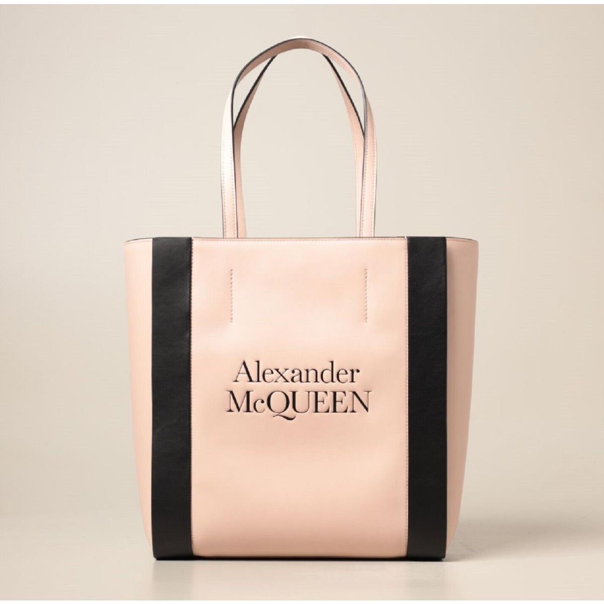 Alexander Mcqueen Soft Pink Leather Signature Shopper Tote Bag 653656 9980