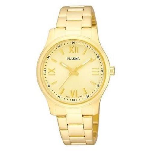Pulsar Women`s PH8062 Analog Display Japanese Quartz Gold Watch