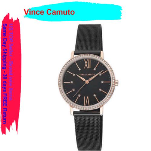 Vince Camuto VC/5351RGBK Women`s Swarovski Crystal and Rose Gold Tone Mesh Watc