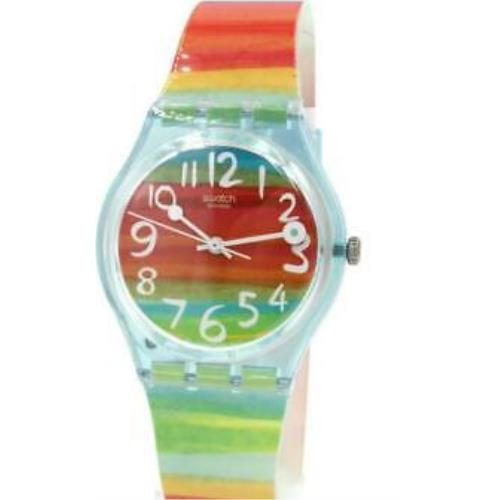 Swatch Women Color The Sky Multi-color Plastic Watch 35mm GS124