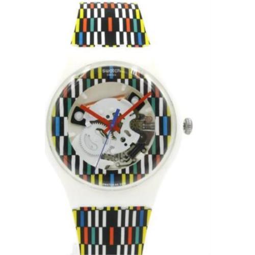 Swatch Originals Africamino White/multicolor Silicone Watch 41mm SUOW120