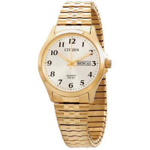 Citizen Quartz Champagne Dial Gold-tone Men`s Watch BF5002-99P