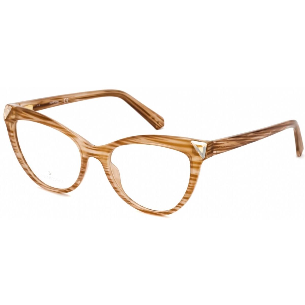 Swarovski Women`s Eyeglasses Light Brown/other Cat Eye Plastic Frame SK5268 047