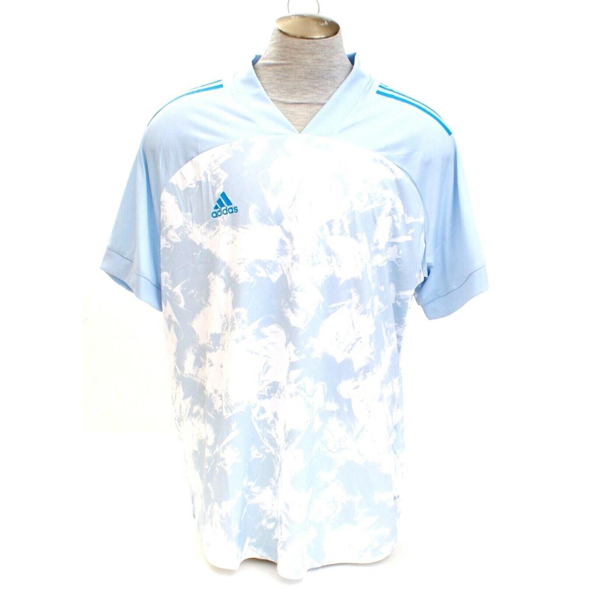 Adidas Blue White Condivo 20 Prime Blue Short Sleeve Jersey Men`s