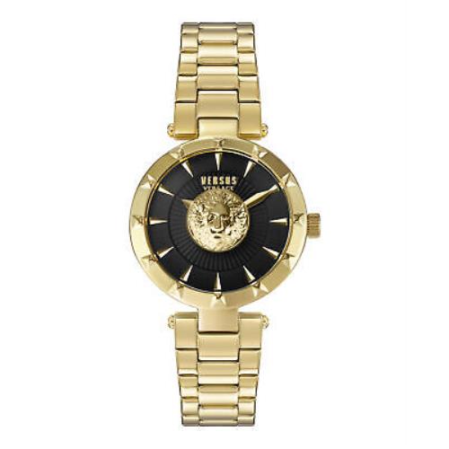 Versus Versace Womens Gold 36 mm Sertie Bracelet Watch VSPQ15221