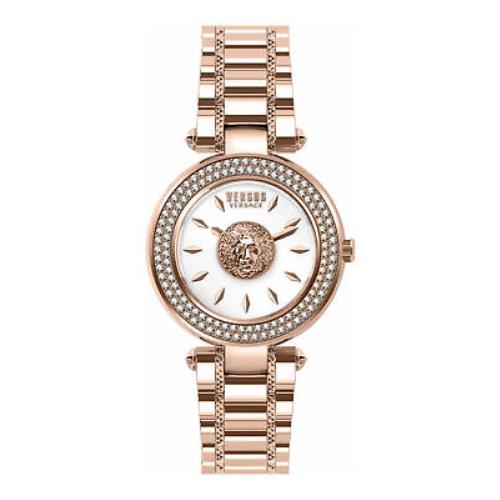 Versus Versace Womens Rose Gold 36 mm Brick Lane Bracelet Watch VSP647421
