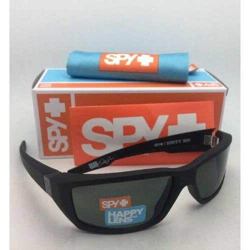 Spy Optic Sunglasses Dirty MO Soft Matte Black Frame Happy Grey-green Lenses
